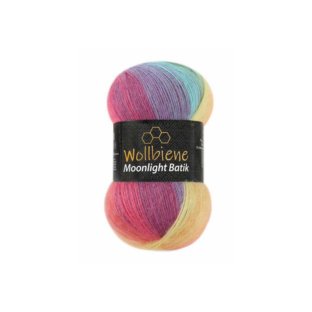 Twine/Thread/Cord, Art & School, Wollbiene, Moonlight Batik, Acrylic & Wool, Yarn, 3000, Pastel Rainbow, 733061